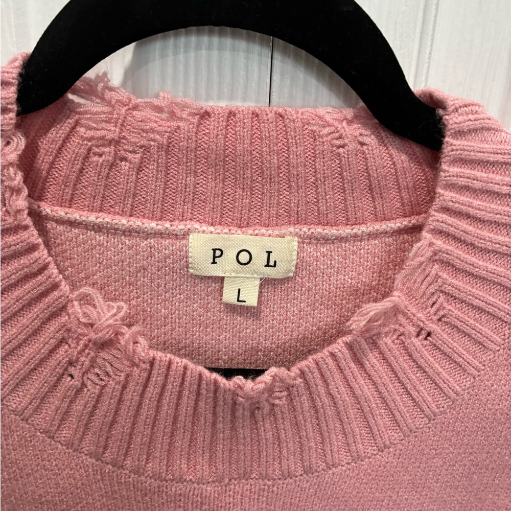 POL Pink Peace Sign Crew Neck Sweater. NWOT - Picture 8 of 8